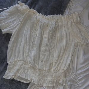 Ambiance cream off the shoulder top 💗